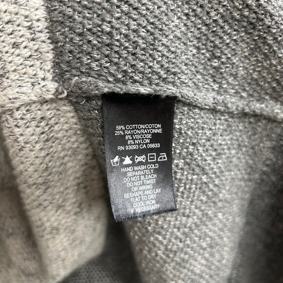 NIC + ZOE Grey Fringe Trim Open Front Cardigan Sweater Womens L - Picture 6 of 6